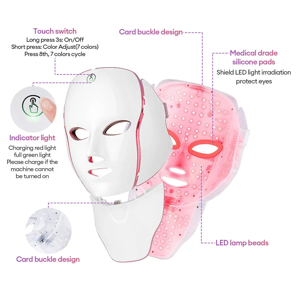 7- Color LED Face & Neck Therapy Mask