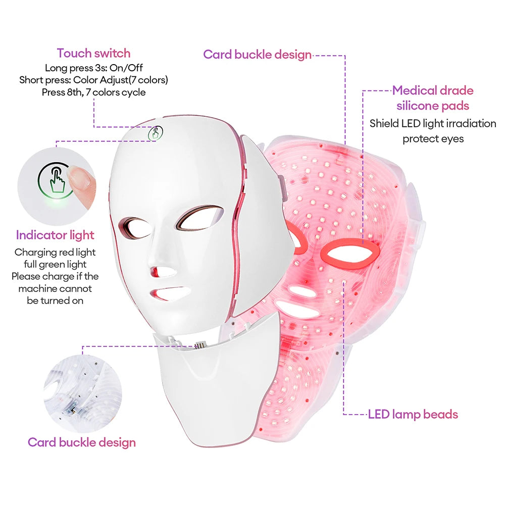 7- Color LED Face & Neck Therapy Mask